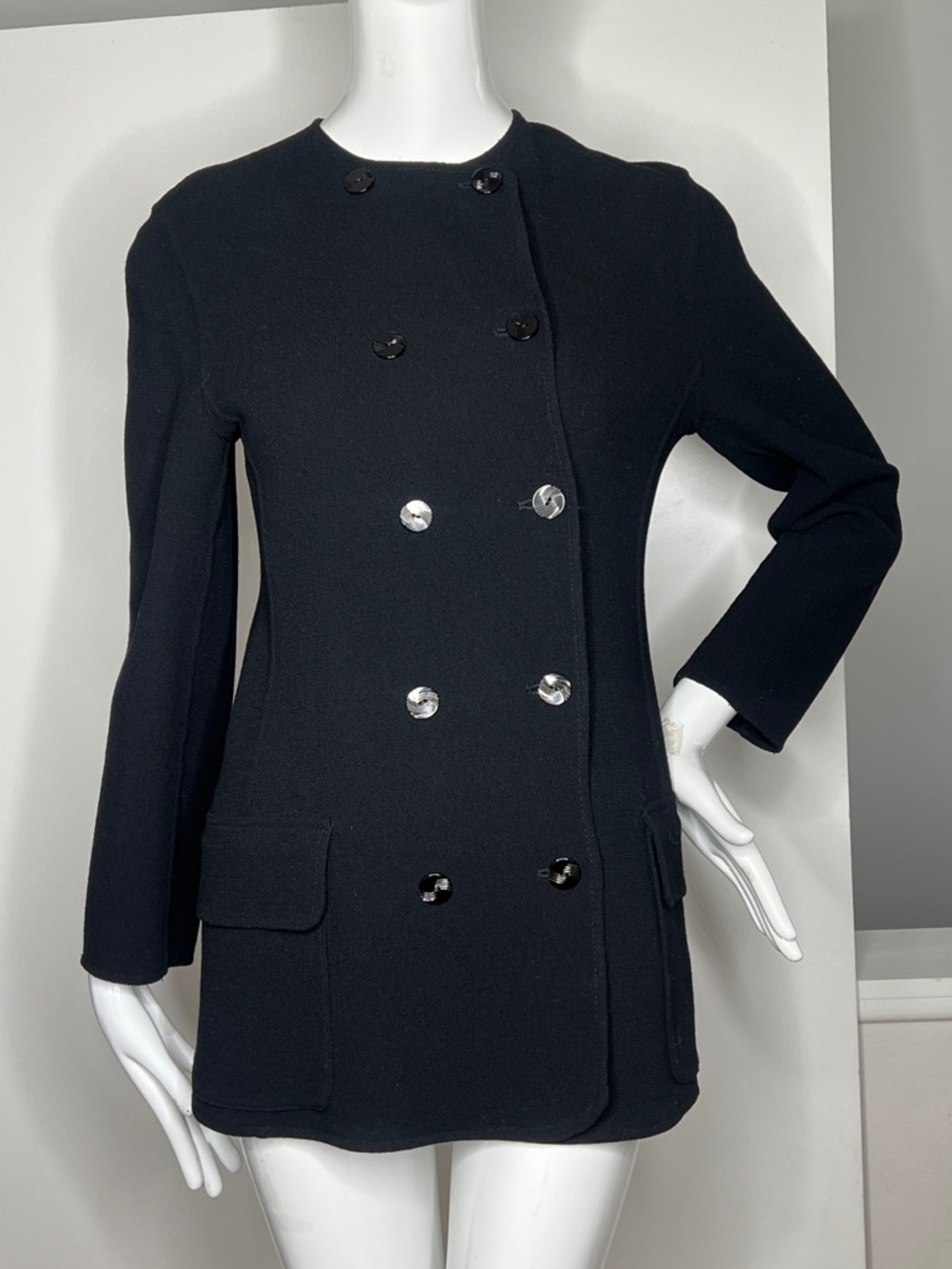 Genny Sz 6 Made in Italy 100% Wool Blazer Jacket Full Closure Double Breasted